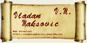 Vladan Maksović vizit kartica